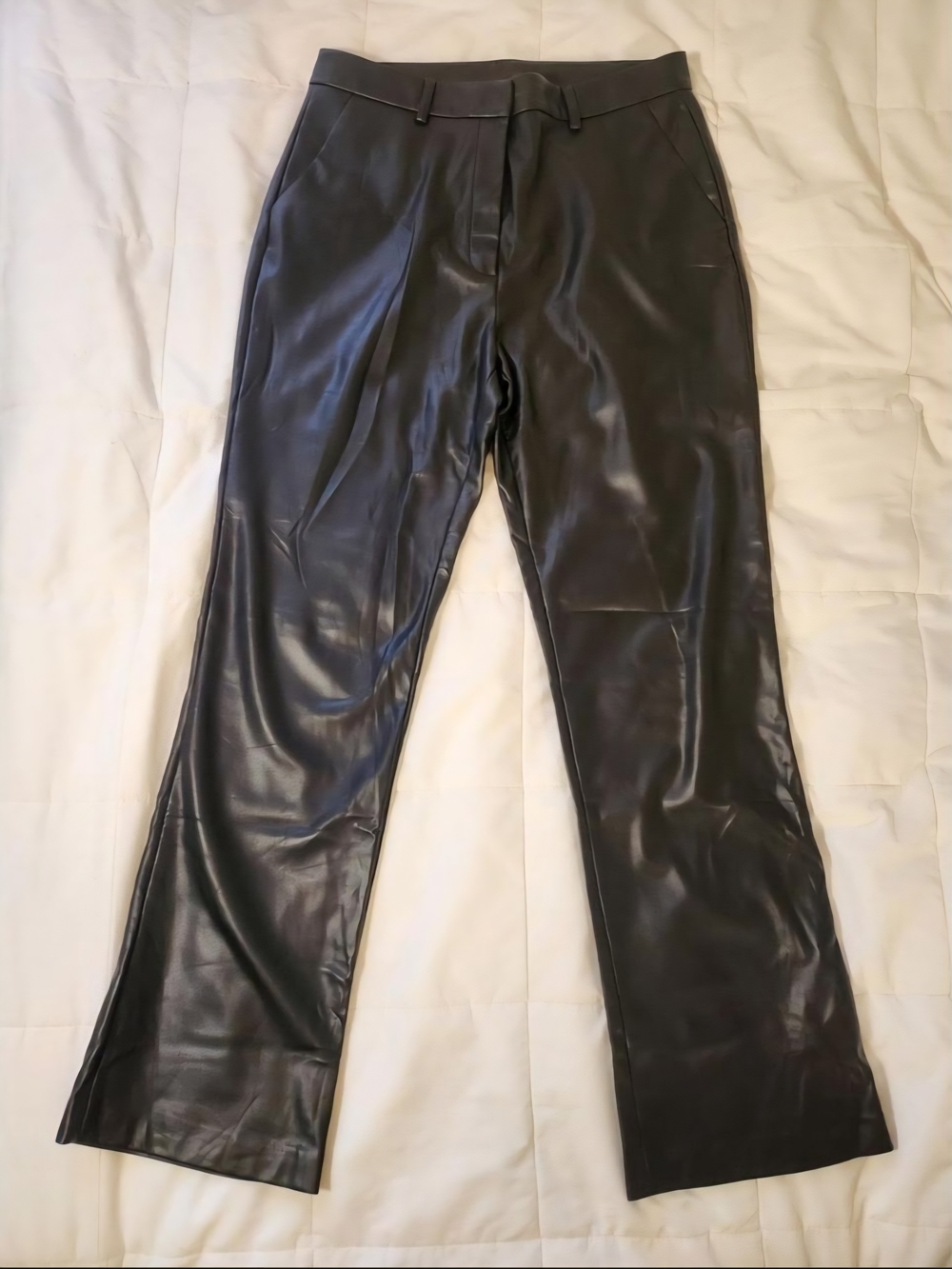 Steve Madden Mercer Black Faux Leather Bootcut Pants